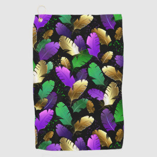 Seamless Pattern with Mardi Gras feathers Golf Towel