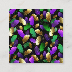 Seamless Pattern with Mardi Gras feathers Loyalty Card