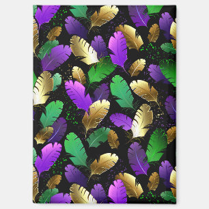 Seamless Pattern with Mardi Gras feathers Magnet