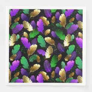 Seamless Pattern with Mardi Gras feathers Napkin