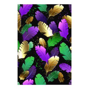 Seamless Pattern with Mardi Gras feathers Photo Print