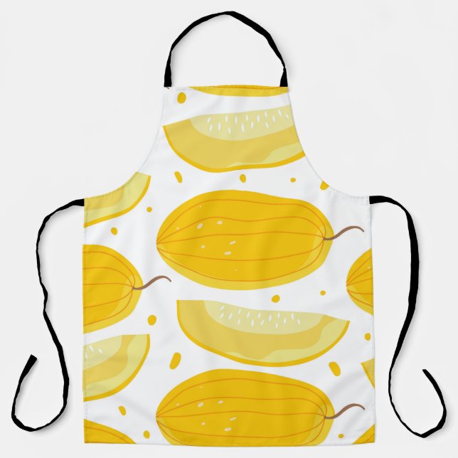 Seamless pattern with melons. Doodle fruits. Vinta Apron (Front)