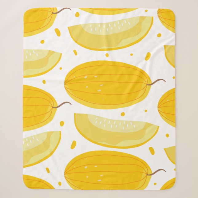 Seamless pattern with melons. Doodle fruits. Vinta Sherpa Blanket (Front)