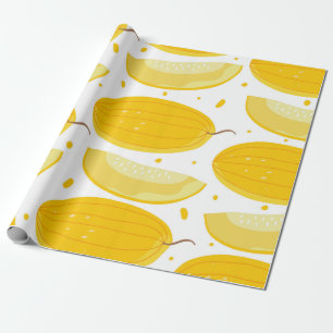 Seamless pattern with melons. Doodle fruits. Vinta Wrapping Paper