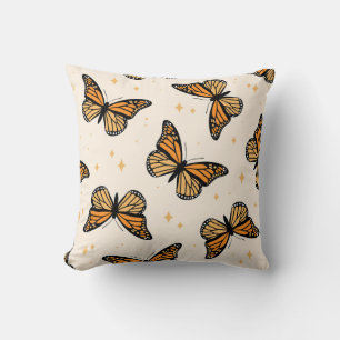 Seamless pattern with monarch butterflies. Contemp Cushion