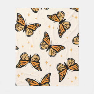 Seamless pattern with monarch butterflies. Contemp Fleece Blanket