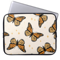 Seamless pattern with monarch butterflies. Contemp