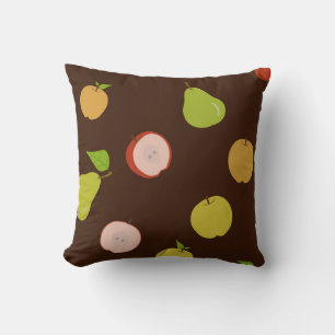 Seamless pattern with multi-colored apples and pea cushion