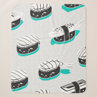 Seamless pattern with nigiri sushi sherpa blanket