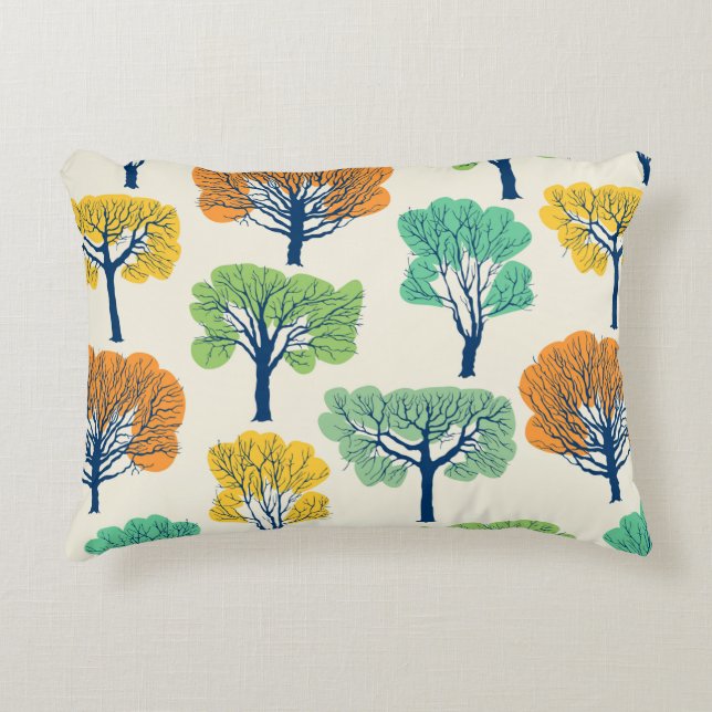 Seamless pattern with old trees decorative cushion (Front)