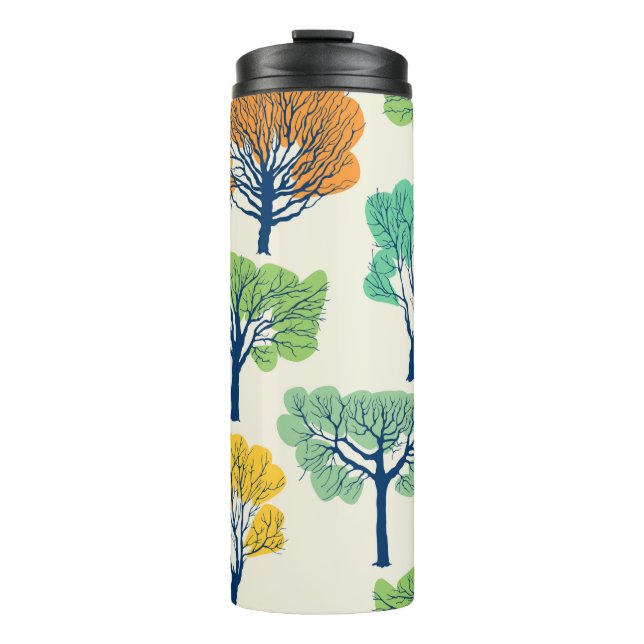 Seamless pattern with old trees thermal tumbler (Front)