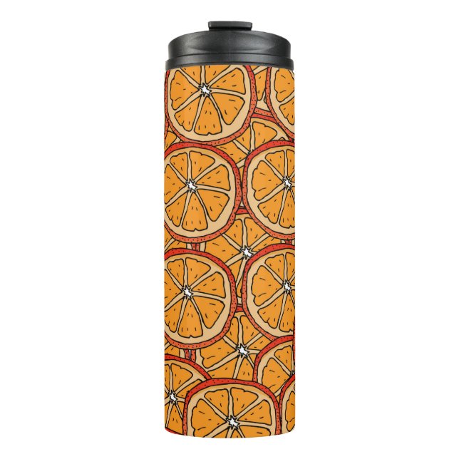 Seamless pattern with orange. Endless texture Thermal Tumbler (Front)