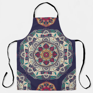 Seamless pattern with ornamental floral ethnic man apron