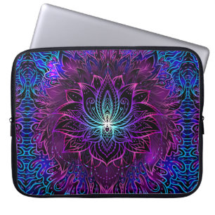 Seamless pattern with ornate Lotus flower. Ayurved Laptop Sleeve