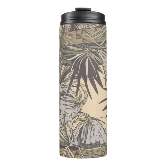 Seamless pattern with palm leaves, brightpattern,t thermal tumbler (Front)