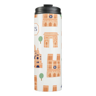 Seamless pattern with Parisian landmarks paris sig Thermal Tumbler