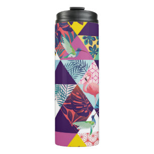 seamless pattern with Parrot, Toucans, Hummingbird Thermal Tumbler