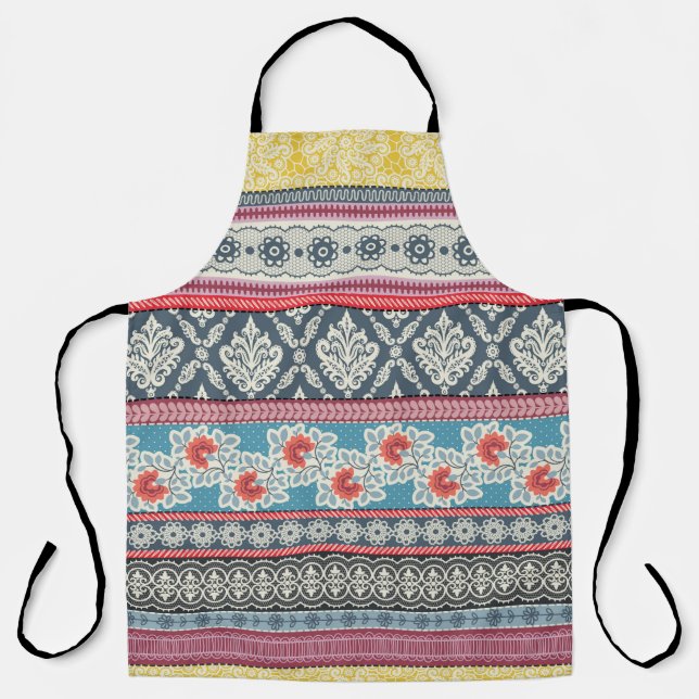 Seamless pattern with patchwork tiles. apron (Front)