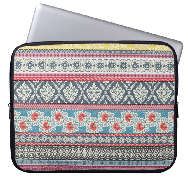 Seamless pattern with patchwork tiles. laptop sleeve (Front)