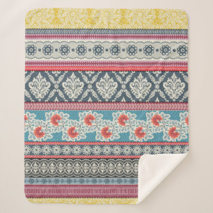 Seamless pattern with patchwork tiles. sherpa blanket