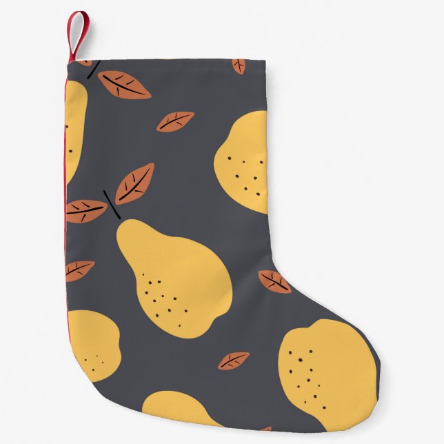 Seamless pattern with pears. Fruits light modern t Small Christmas Stocking (Front)