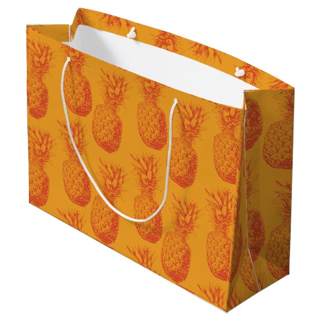 Seamless pattern with pineapples large gift bag (Back Angled)