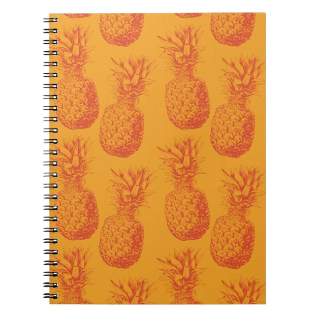 Seamless pattern with pineapples spiral notebook (Front)