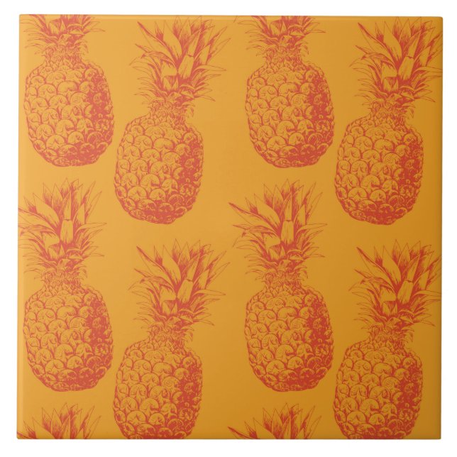 Seamless pattern with pineapples tile (Front)
