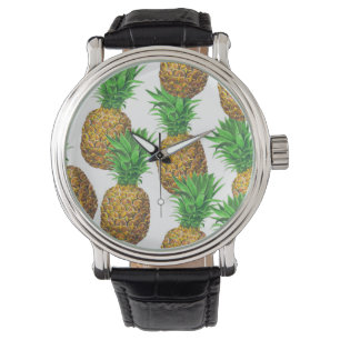 Seamless pattern with pineapples watch