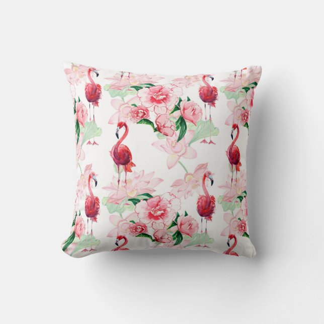 Seamless pattern with pink flamingo cushion (Front)