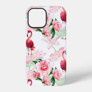 Seamless pattern with pink flamingo iPhone 12 case