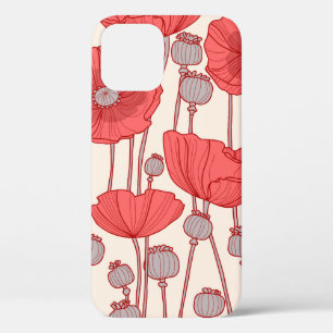 Seamless pattern with poppies.  iPhone 12 case