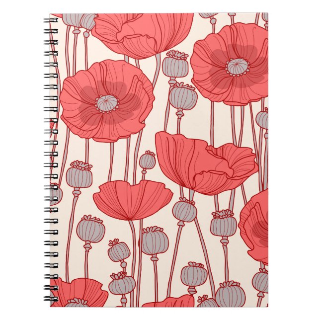 Seamless pattern with poppies.  notebook (Front)