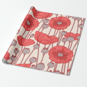 Seamless pattern with poppies. wrapping paper