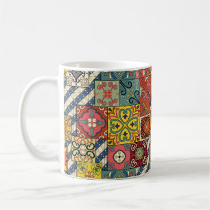 Seamless pattern with portuguese tiles in talavera coffee mug