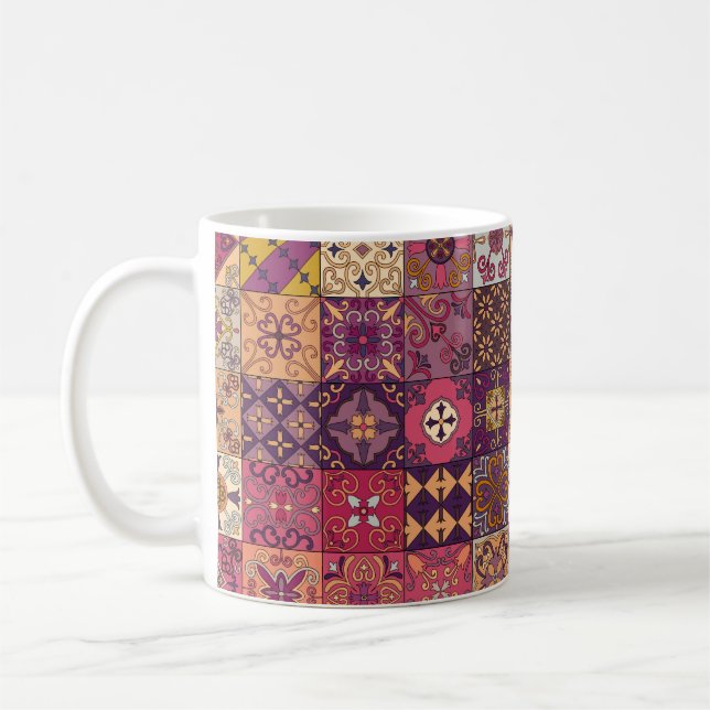 Seamless pattern with portuguese tiles in talavera coffee mug (Left)