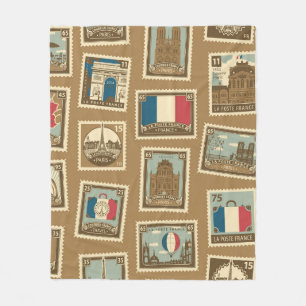  seamless pattern with postage stamps on theme of  fleece blanket