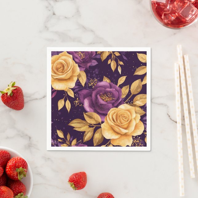 seamless pattern with purple flowers  napkin (Insitu)