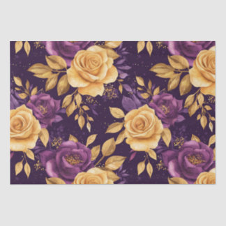 seamless pattern with purple flowers  tissue paper
