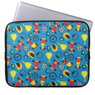 Seamless pattern with racing cars.  laptop sleeve