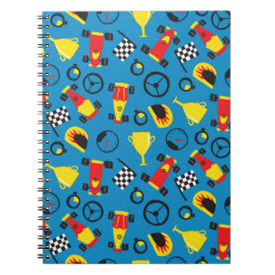 Seamless pattern with racing cars.  notebook