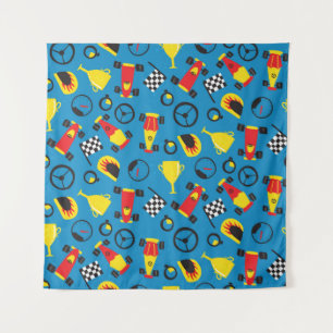 Seamless pattern with racing cars. tapestry