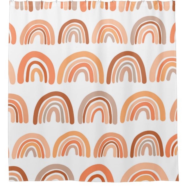 Seamless pattern with rainbow. Hand drawn texture. Shower Curtain (Front)