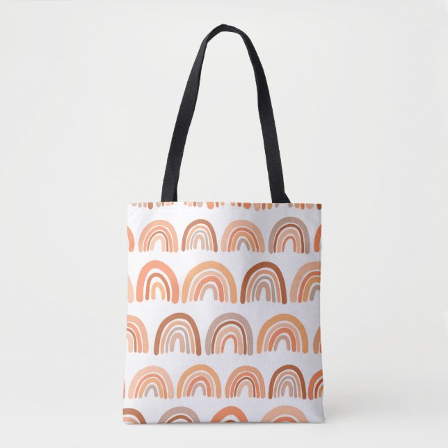 Seamless pattern with rainbow. Hand drawn texture. Tote Bag (Front)