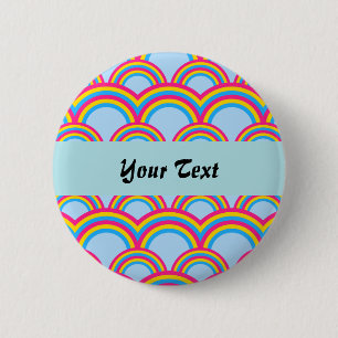 Seamless pattern with rainbows 6 cm round badge