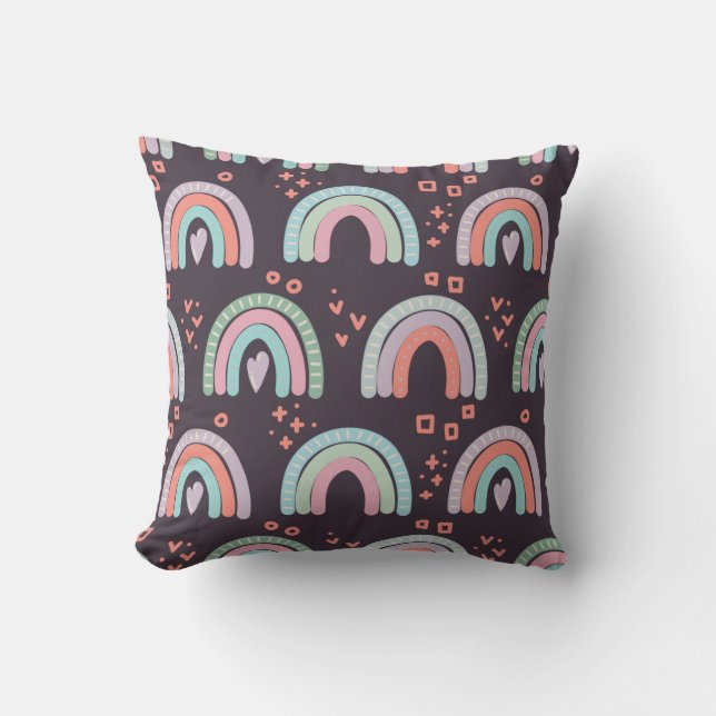  seamless pattern with rainbows and raindrops clip cushion (Front)
