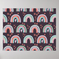  seamless pattern with rainbows and raindrops clip