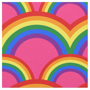 Seamless pattern with rainbows fabric