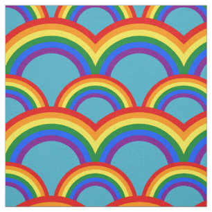 Seamless pattern with rainbows fabric