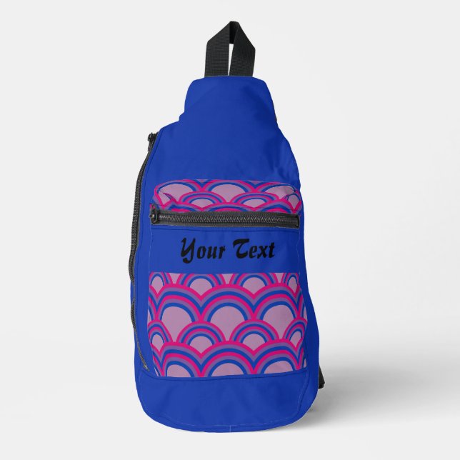 Seamless pattern with rainbows sling bag (Front)